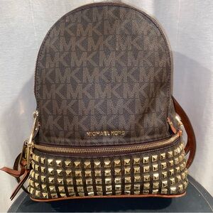Michael Kors Brown Studded Backpack